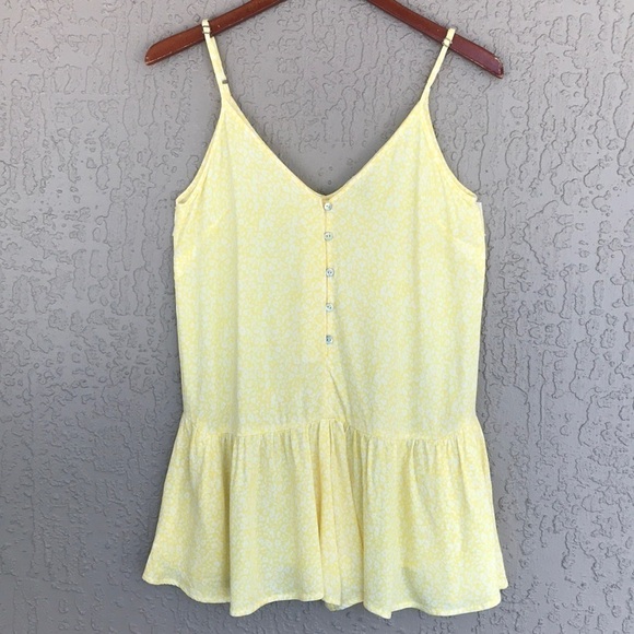 Wild Fable Yellow & White Floral Print‎ Shorts Romper - Picture 2 of 8